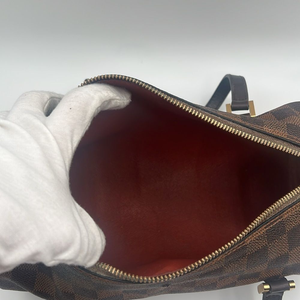 LOUIS VUITTON VINTAGE PAPILLON 26 DAMIER EBENE HANDBAG PURSE - Picture 12 of 14